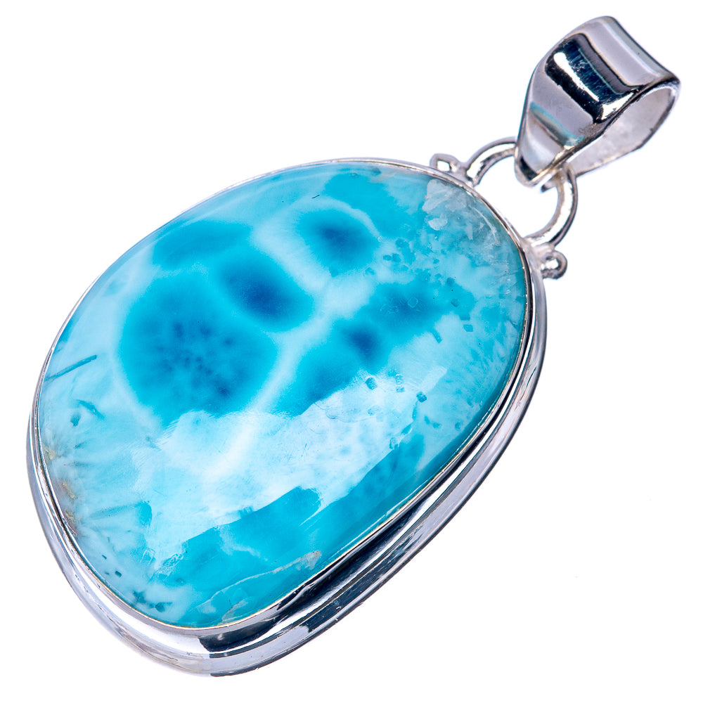 Larimar Pendant 1 1/2" (925 Sterling Silver) P40835