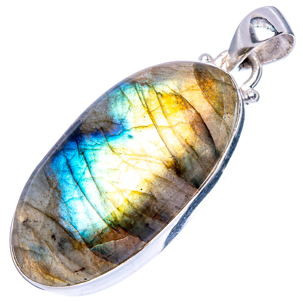 Labradorite 925 Sterling Silver Pendant 1 3/4" (925 Sterling Silver) P42689