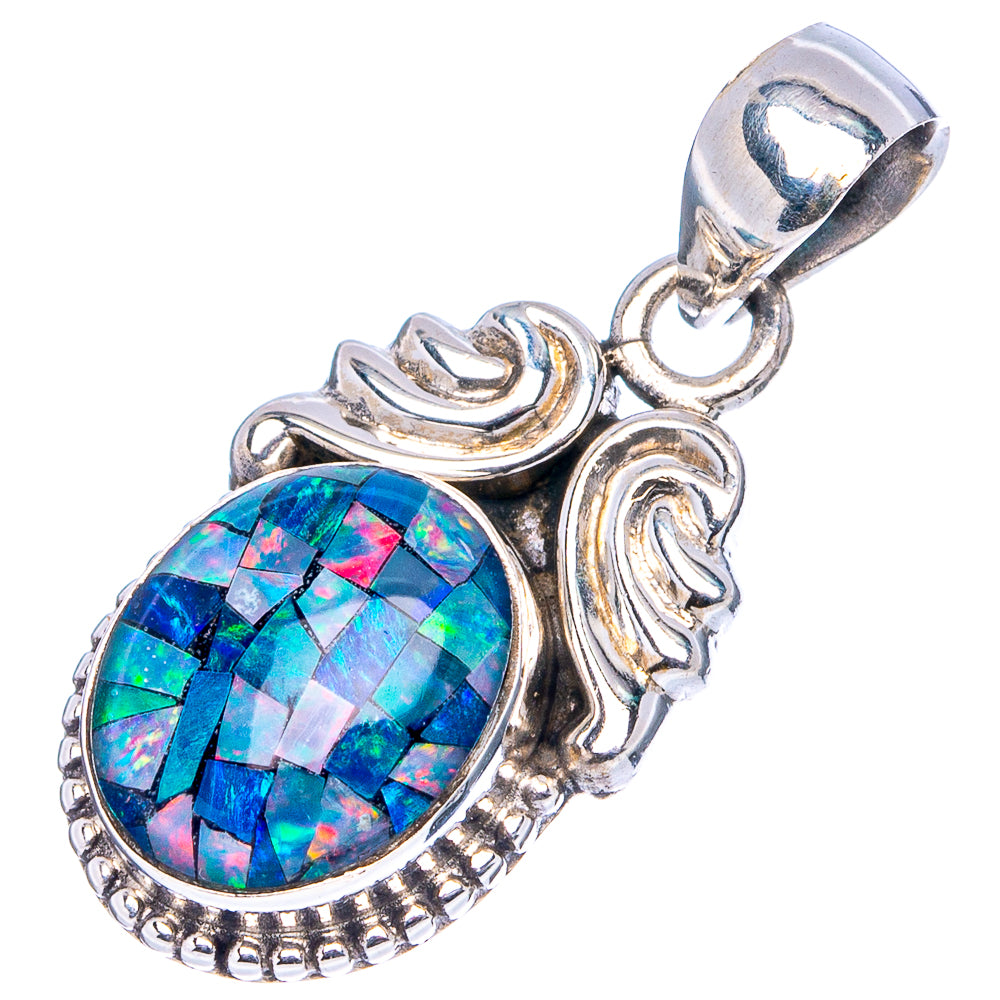 Rare Triplet Opal Pendant 1 1/8" (.925 Sterling Silver)
