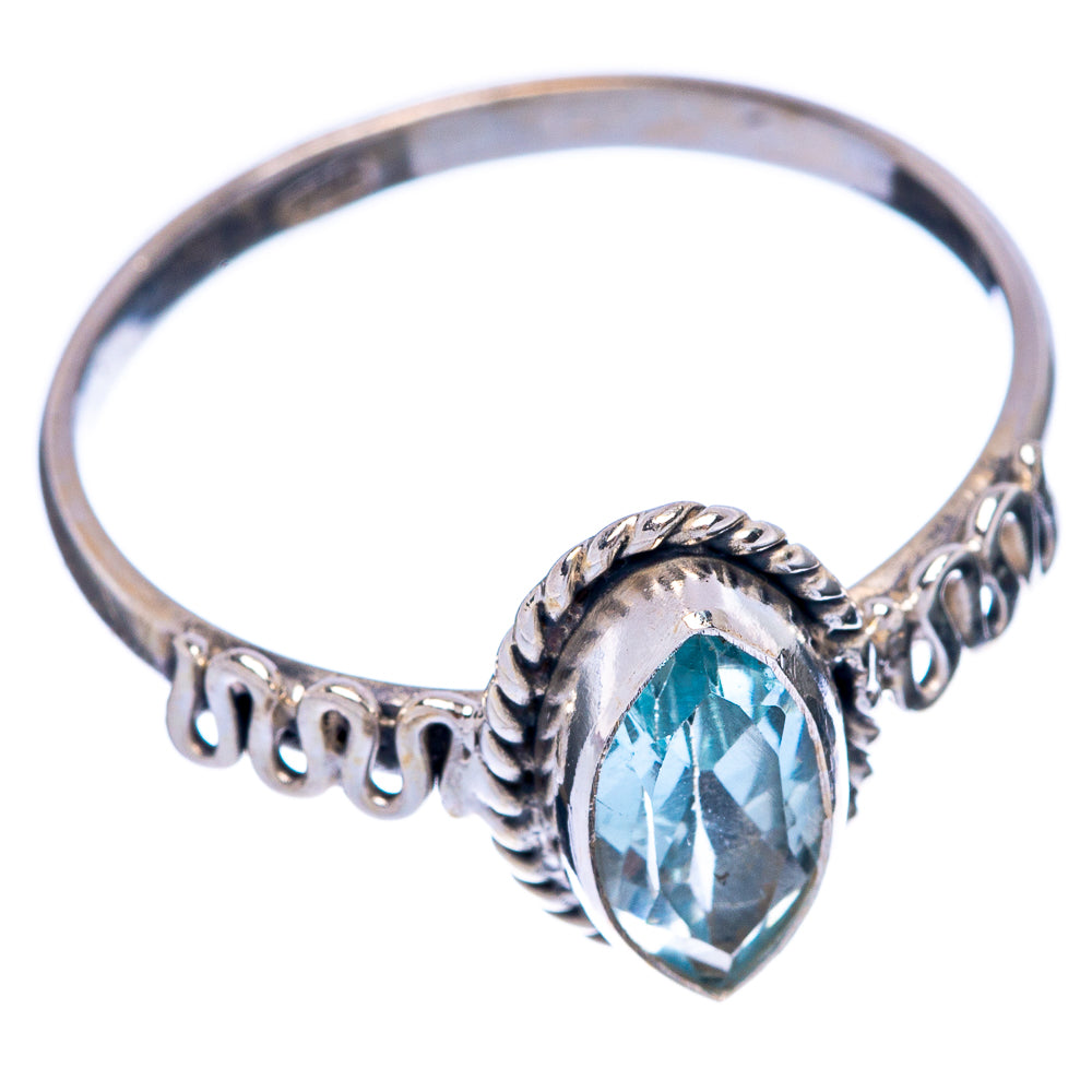Blue Topaz Dainty Ring Size 8.5 (925 Sterling Silver) R145715