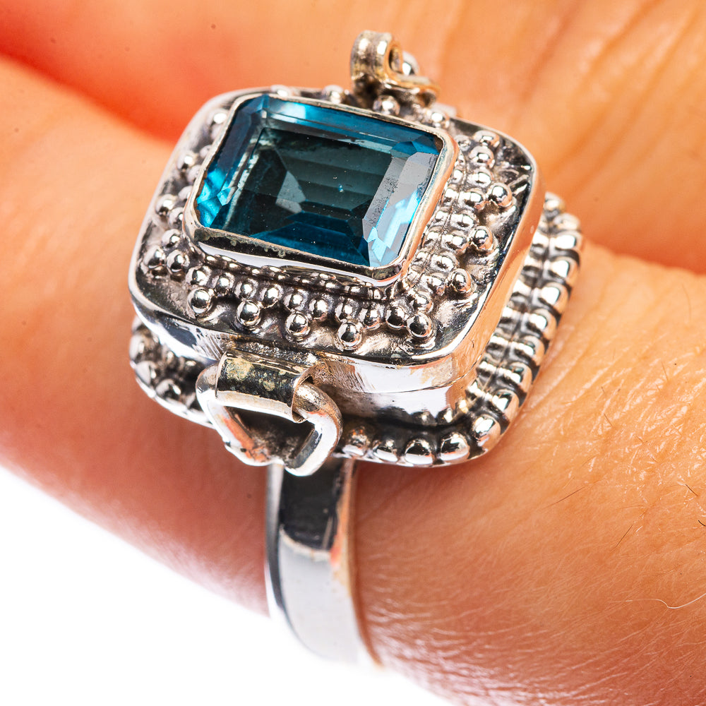 Poison London Blue Topaz Ring Size 8 (925 Sterling Silver) R142402