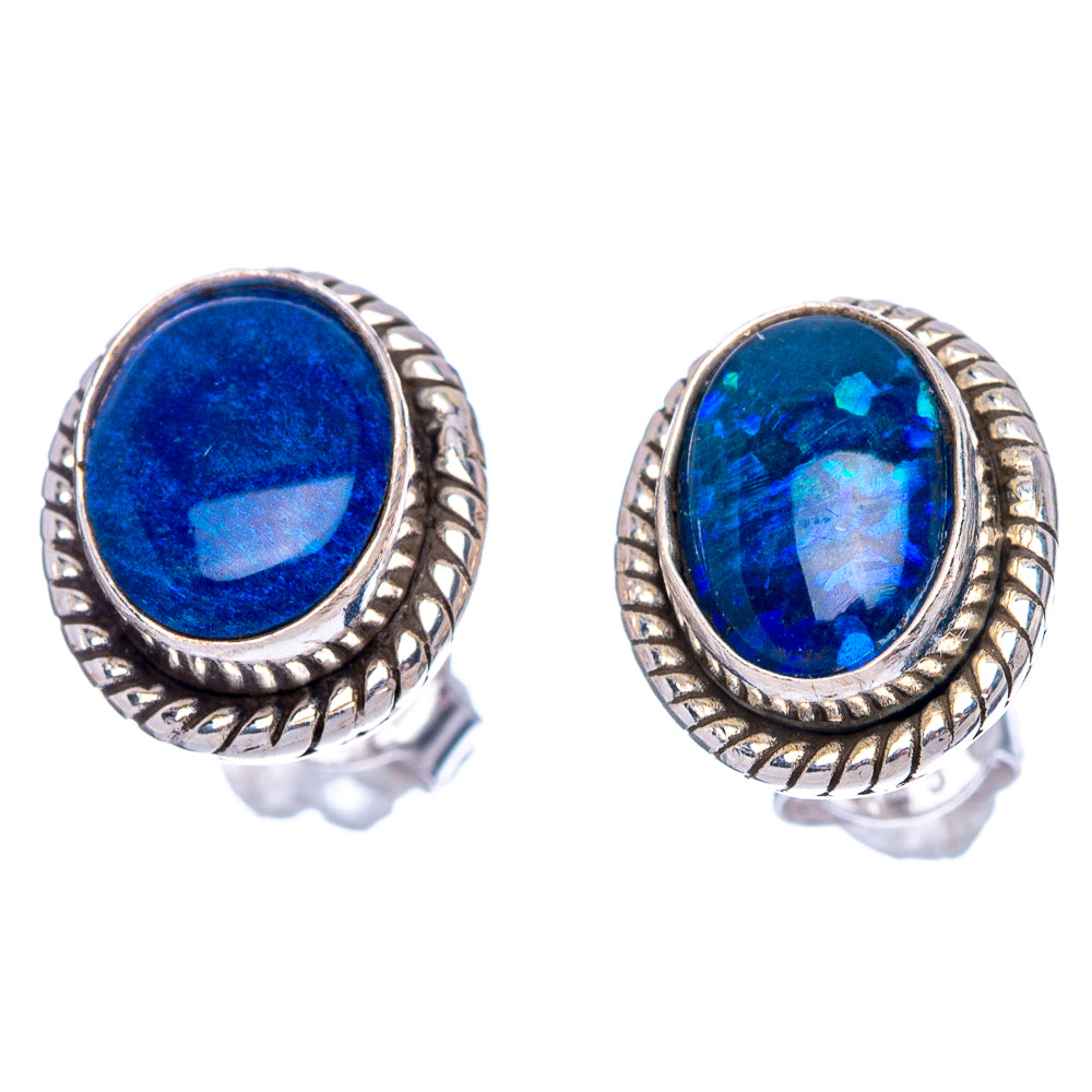 Rare Triple Opal Earrings 1/2" (925 Sterling Silver) E1500