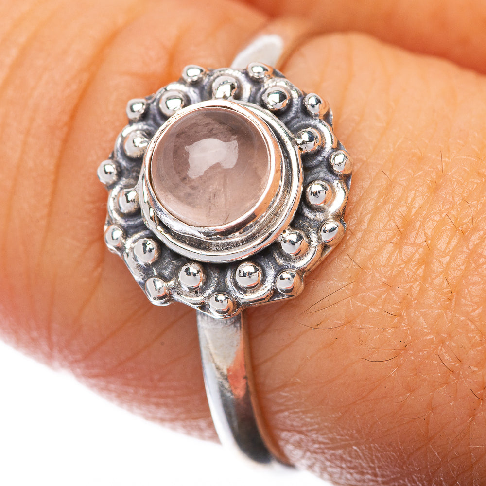 Rose Quartz Dainty Ring Size 8.5 (925 Sterling Silver) R145177