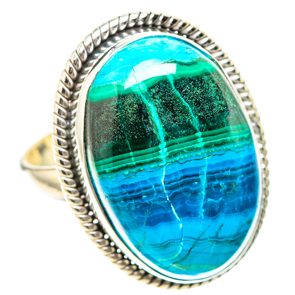 Malachite In Chrysocolla Ring Size 8 (925 Sterling Silver) RING138736