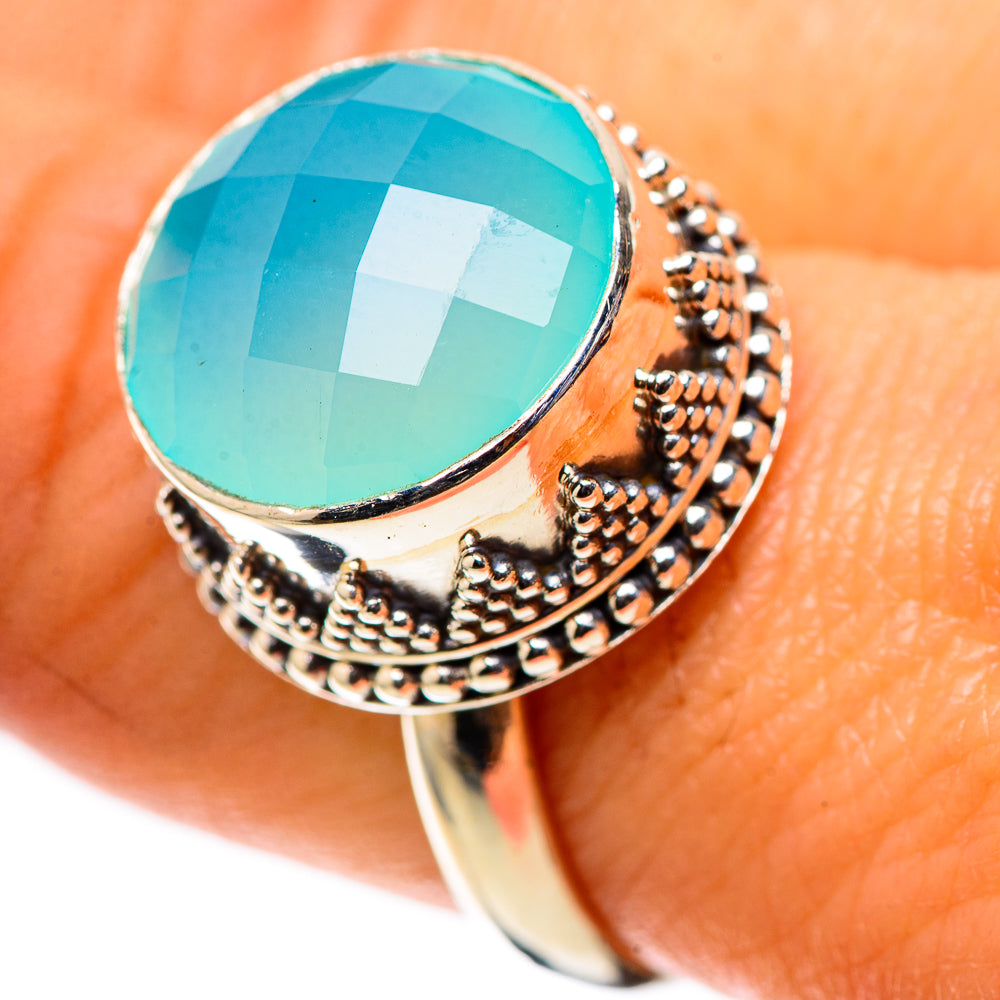 Aqua Chalcedony Ring Size 9 (925 Sterling Silver) RING138708