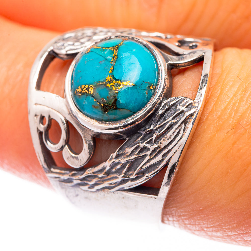 Blue Copper Composite Turquoise Ring Size 7 (925 Sterling Silver) R140935
