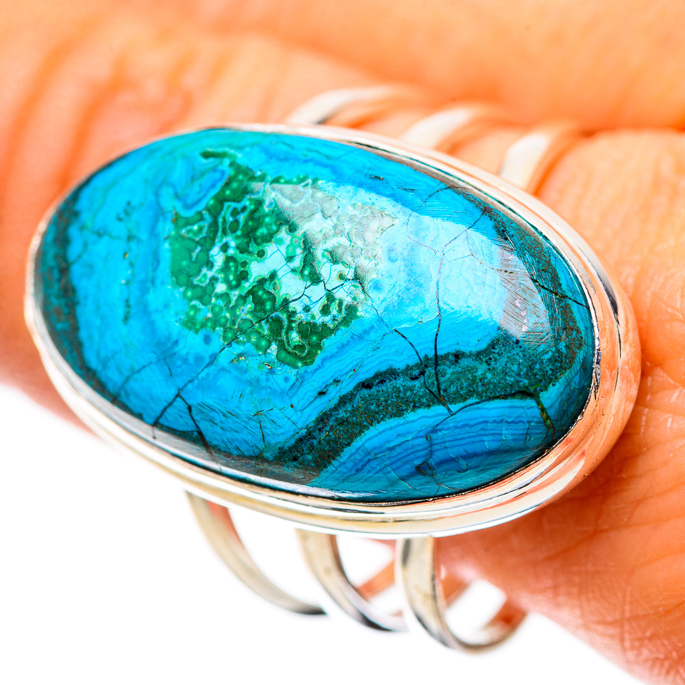 Large Malachite In Chrysocolla Ring Size 11.75 (925 Sterling Silver) RING138892
