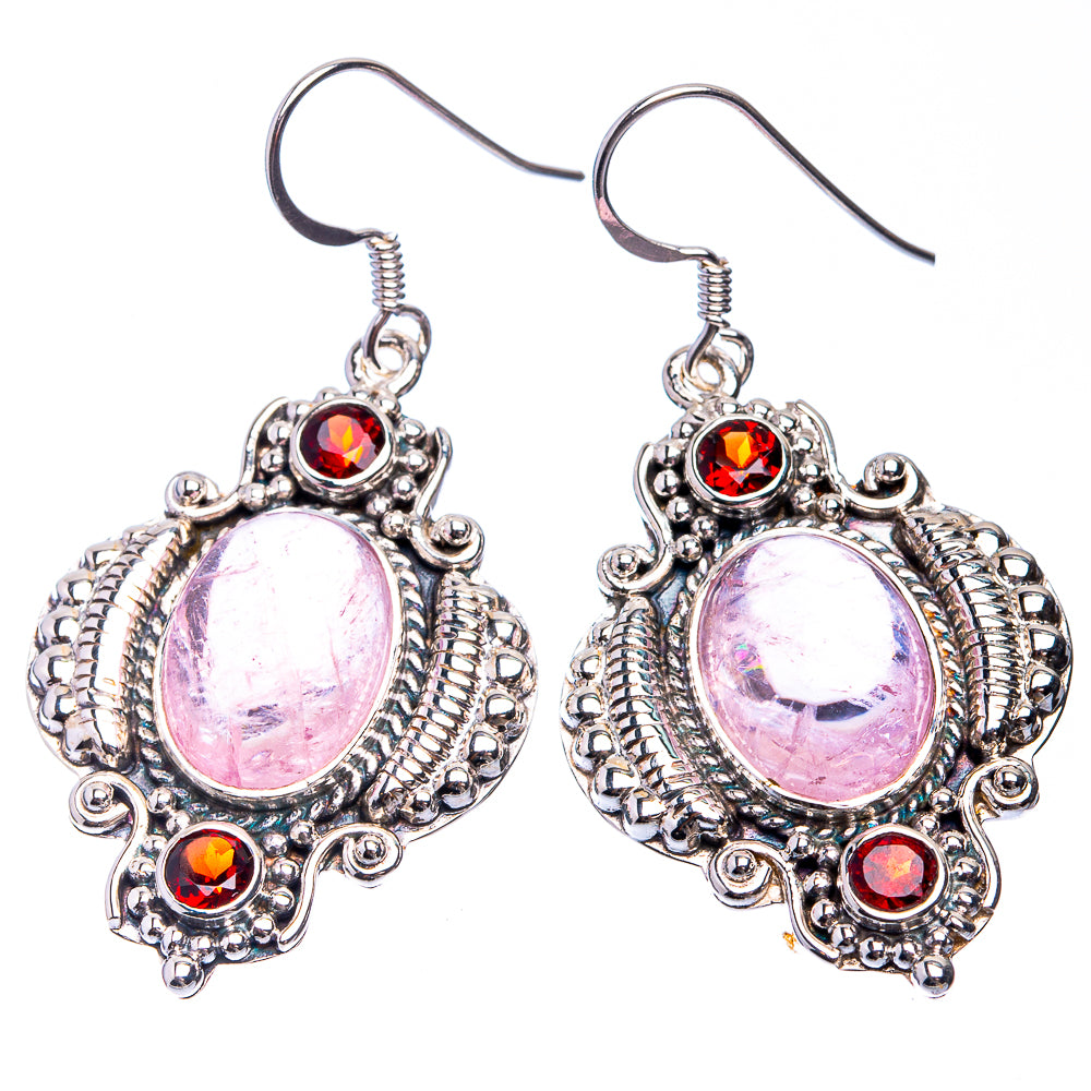 Signature Morganite, Garnet Earrings 1 7/8" (925 Sterling Silver) E432335