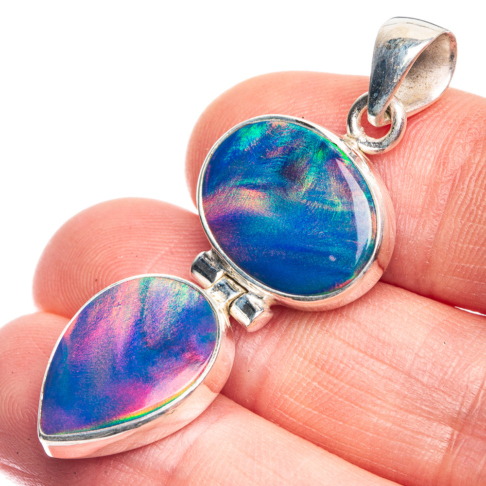Aura Opal Pendant 1 3/4" (925 Sterling Silver) P39354