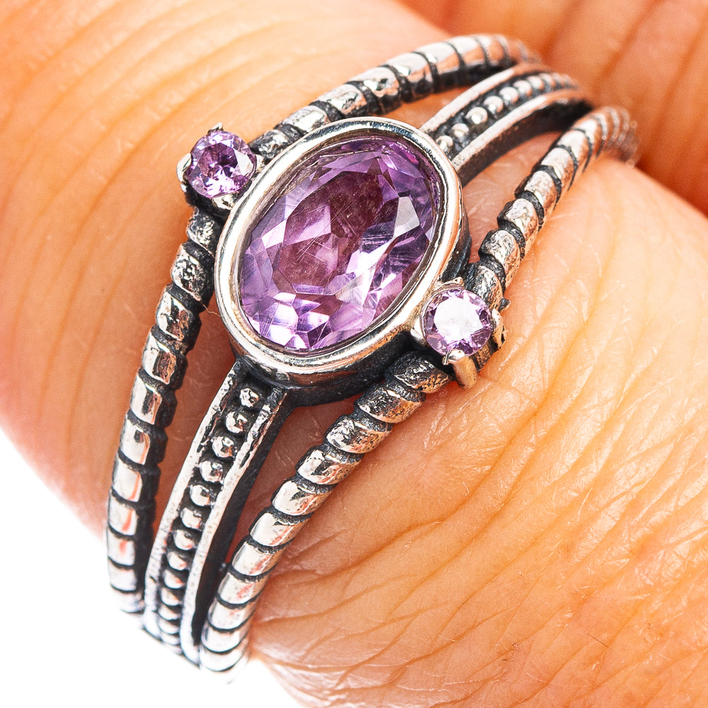 Amethyst Dainty Ring Size 7.75 (.925 Sterling Silver)