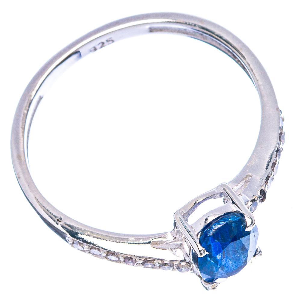 Value Faceted Kyanite, Cubic Zirconia Ring Size 6.75 (.925 Sterling Silver)