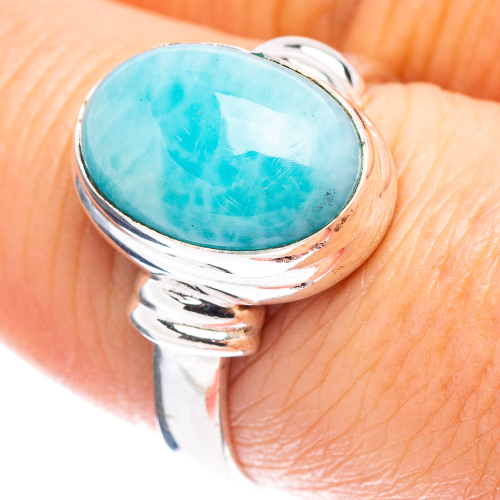 Rare Larimar Ring Size 8 (.925 Sterling Silver)