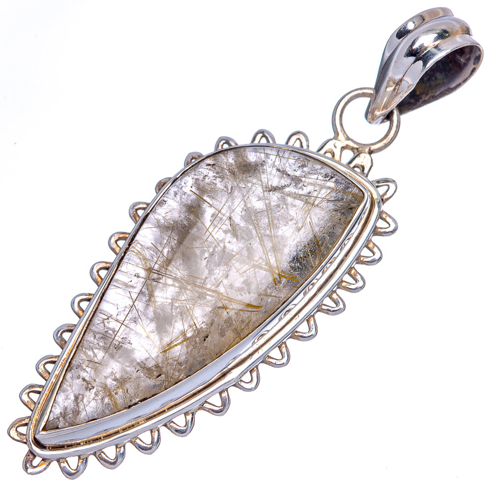 Rutilated Quartz Pendant 2 1/4" (925 Sterling Silver) P40064