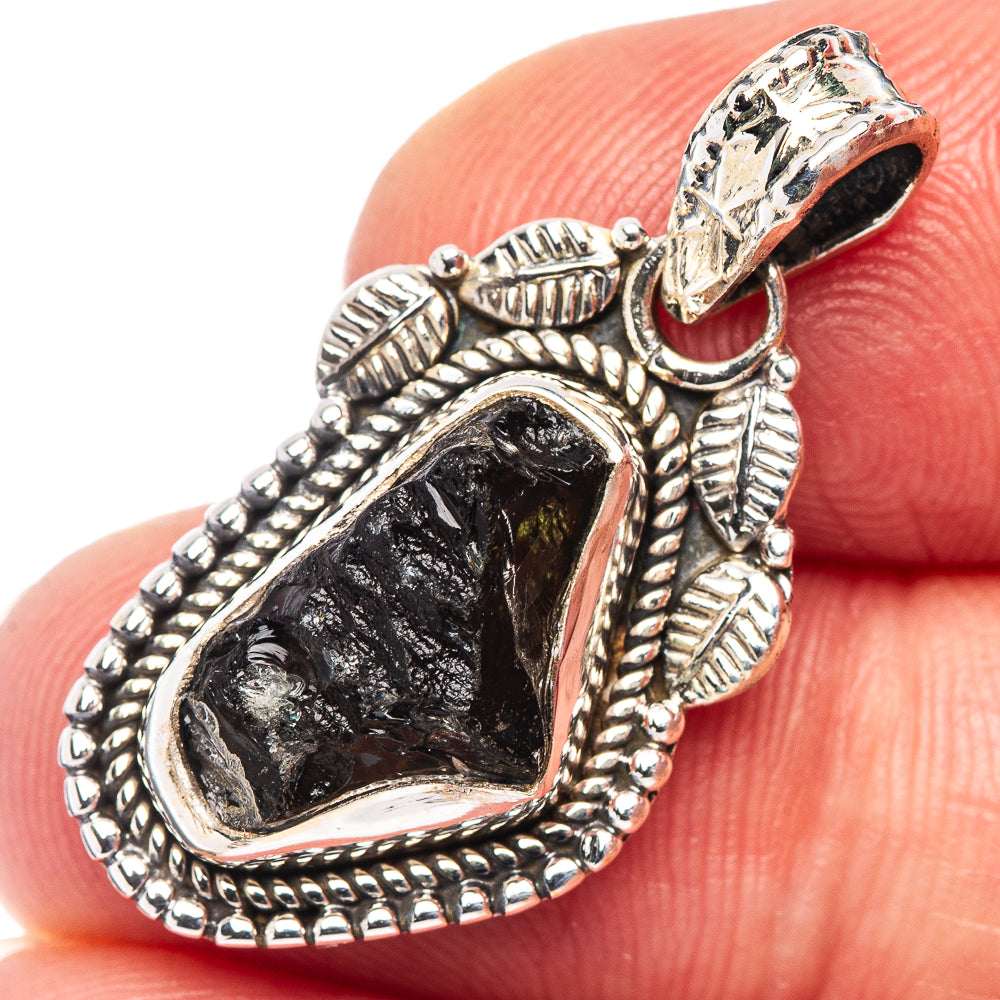 Moldavite Pendant 1 1/8" (.925 Sterling Silver)