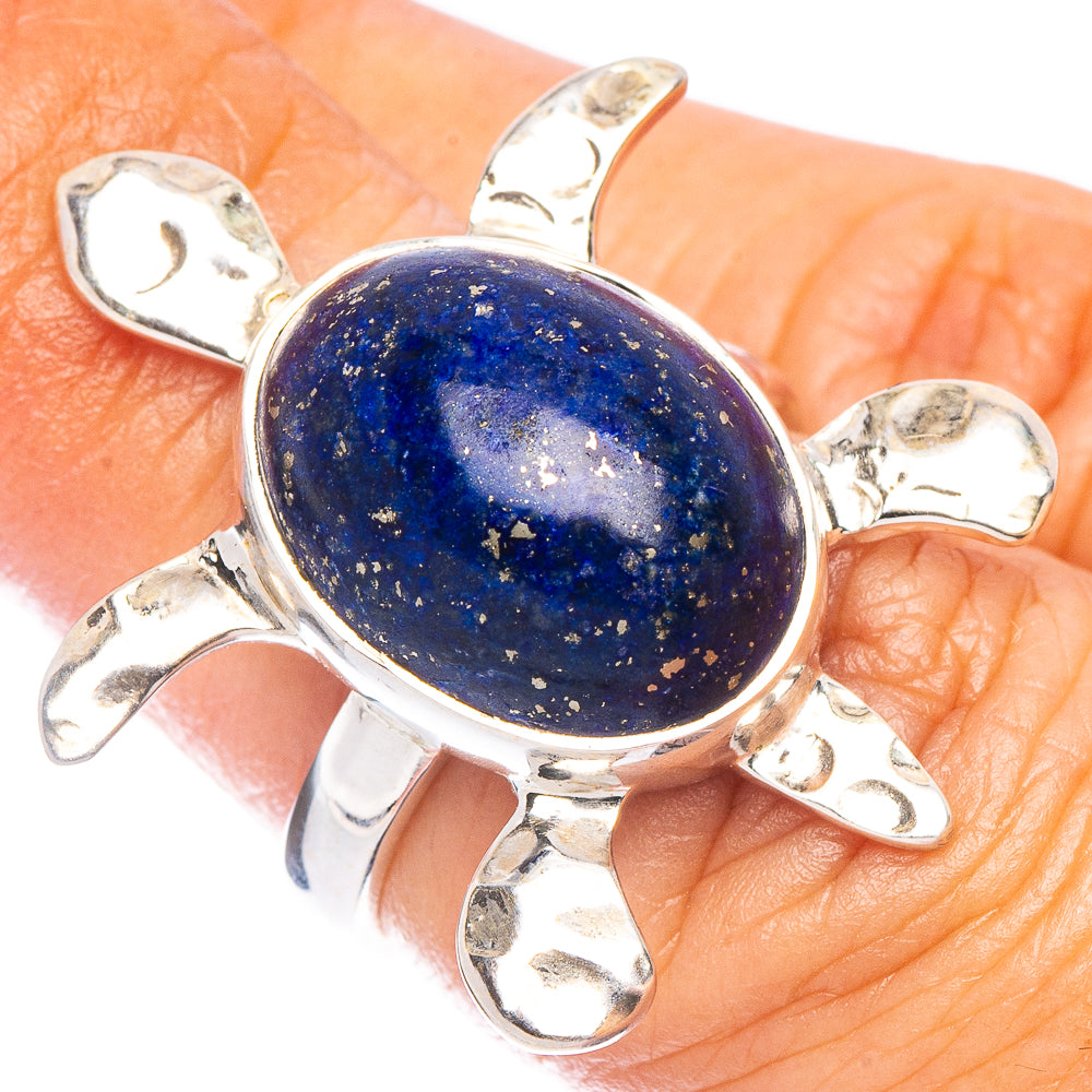 Lapis Lazuli Turtle Ring Size 5.5 (925 Sterling Silver) R7158