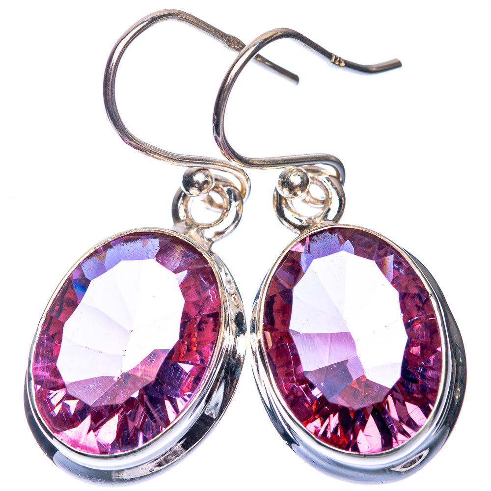 Faceted Color Change Alexandrite (Lab.) Earrings 1 1/4" (925 Sterling Silver) E432612