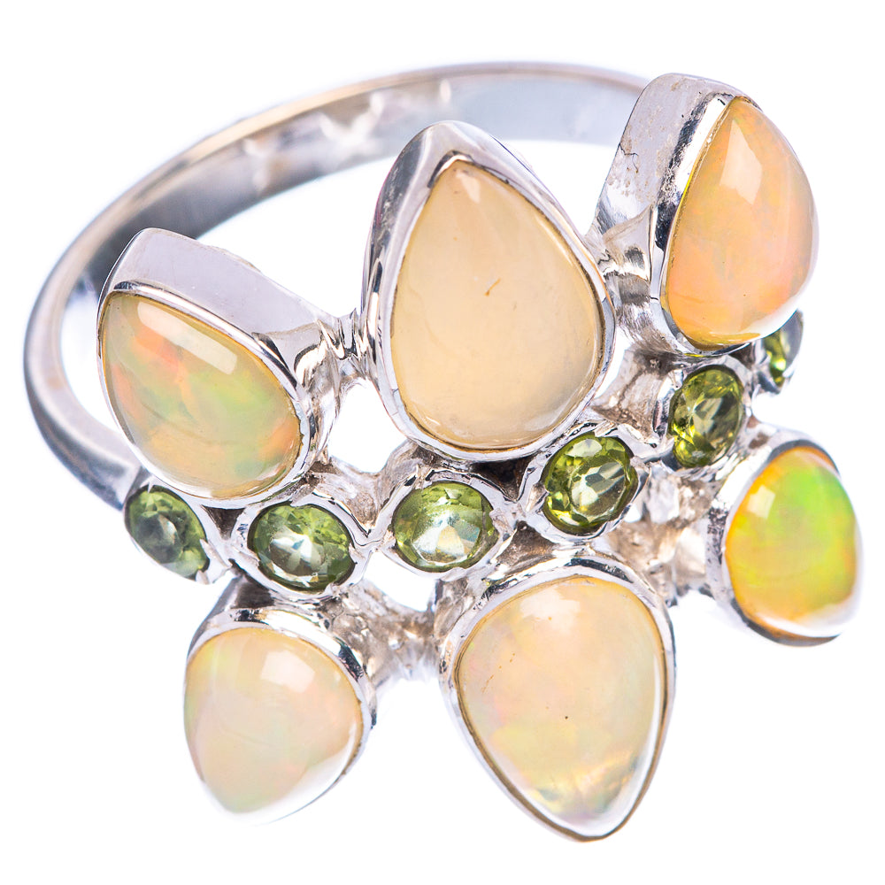 Signature Natural Ethiopian Opal, Peridot Ring Size 9 (925 Sterling Silver) R1802