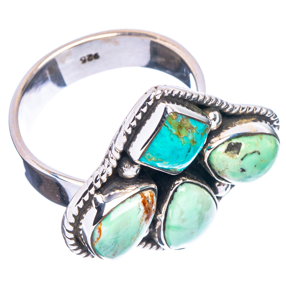 Sonoran Gold Turquoise Native Style Ring Size 7 Adjustable (.925 Sterling Silver) Exclusive