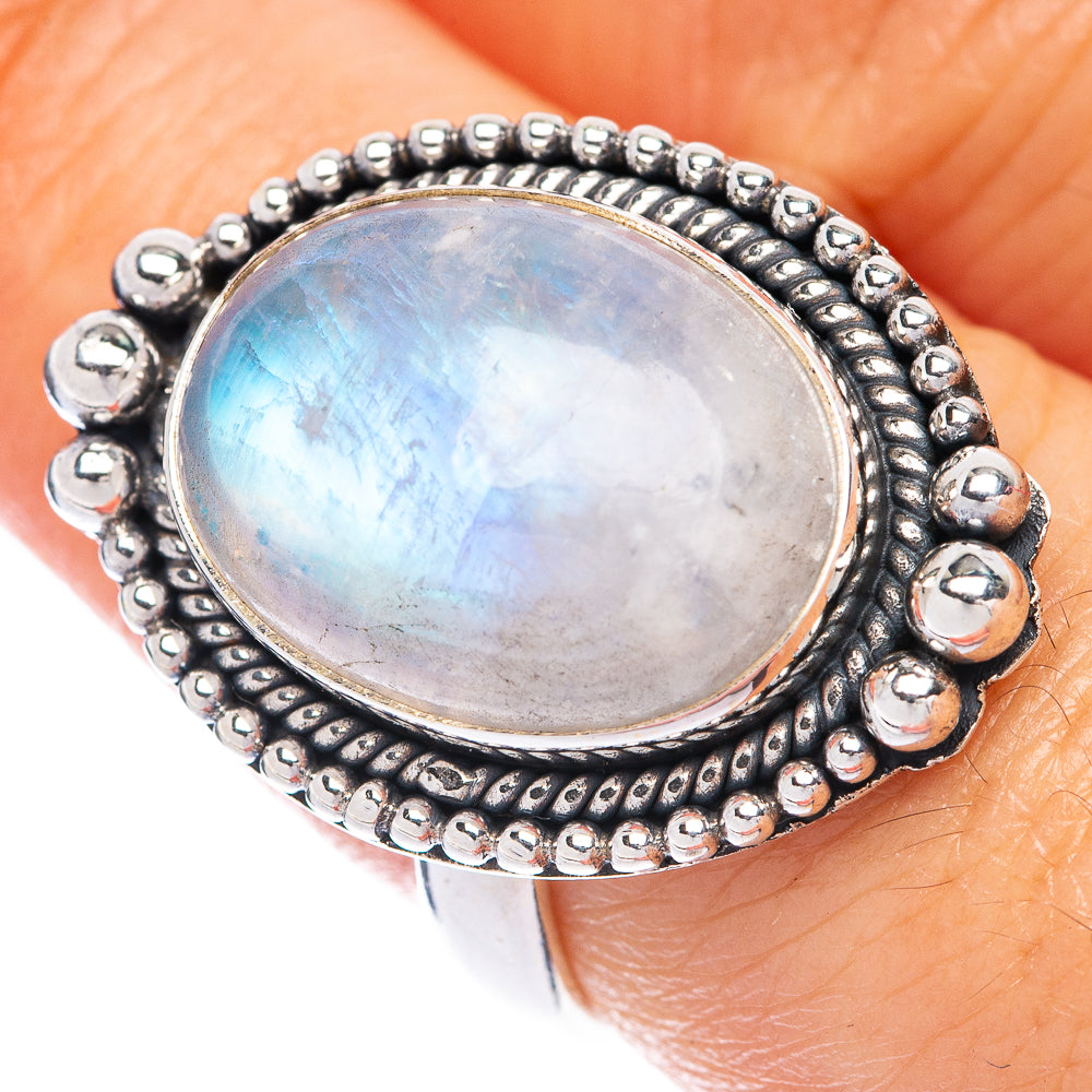 Rainbow Moonstone Ring Size 8.75 (925 Sterling Silver) R144874