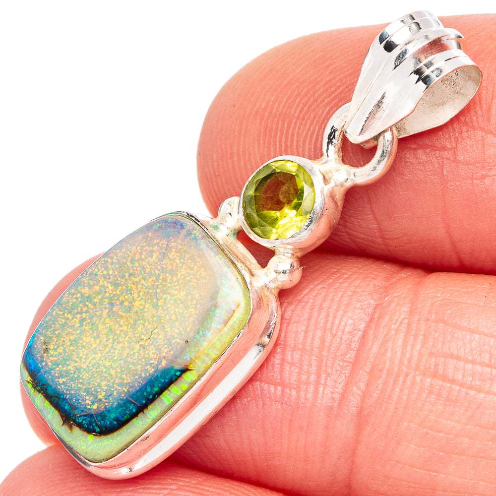 Rare Sterling Opal Pendant 1 1/4" (925 Sterling Silver) P44026