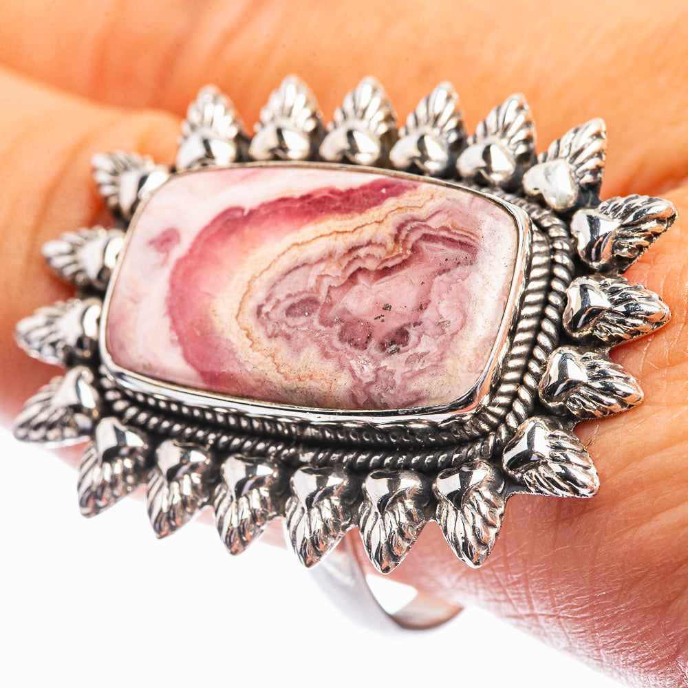 Rhodochrosite Stalactite Ring Size 11 (925 Sterling Silver) R142040