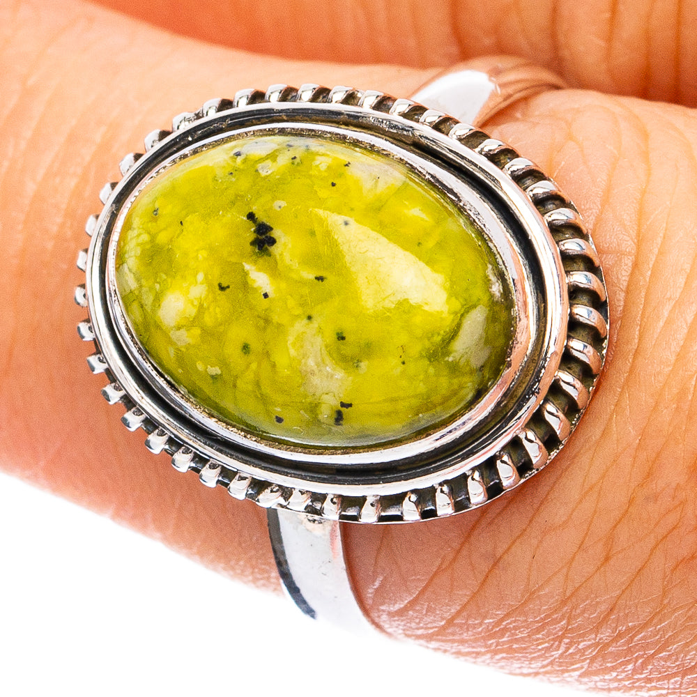 Lizardite Ring Size 7.25 (925 Sterling Silver) R8246