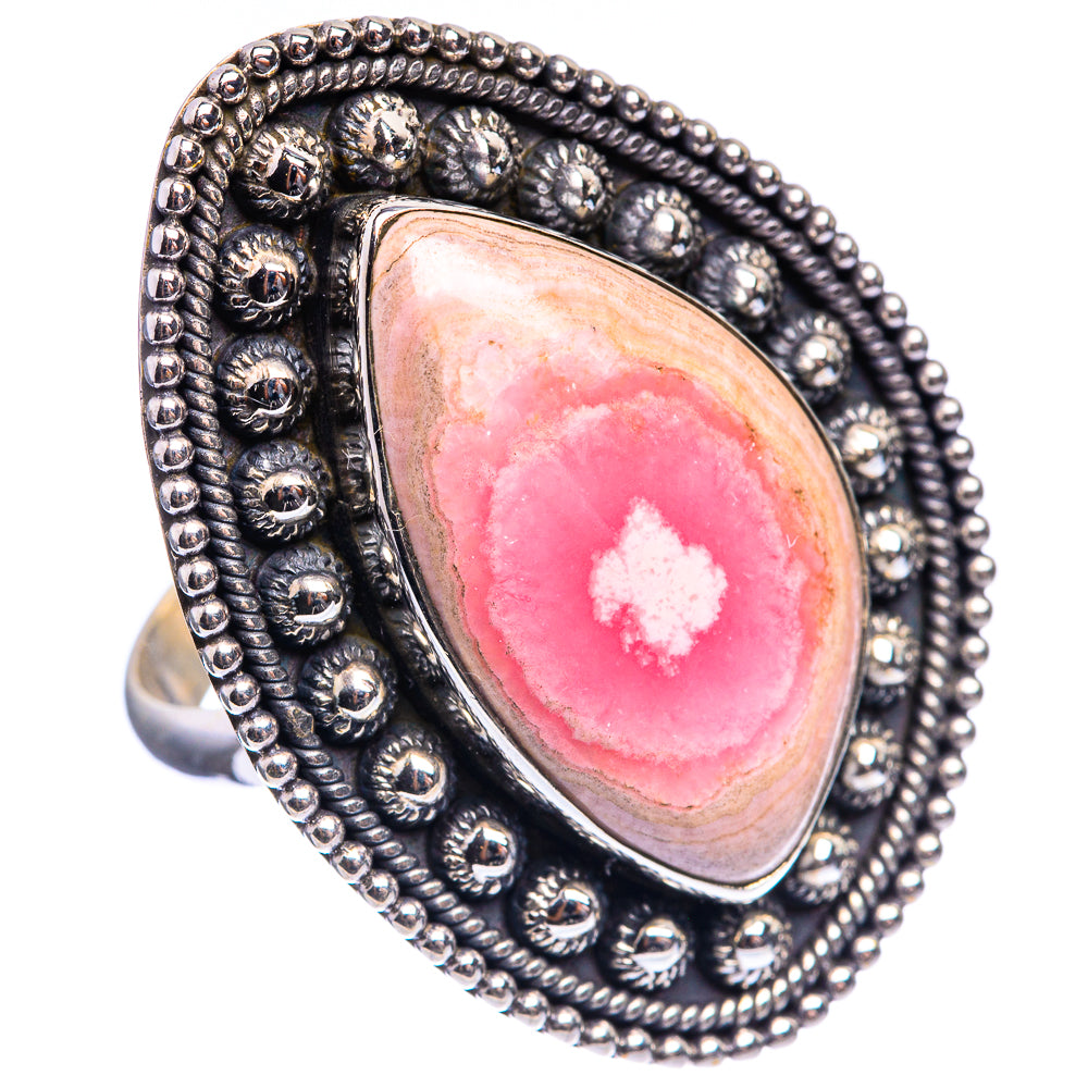 Huge Rhodochrosite Ring Size 9.5 (925 Sterling Silver) R143016