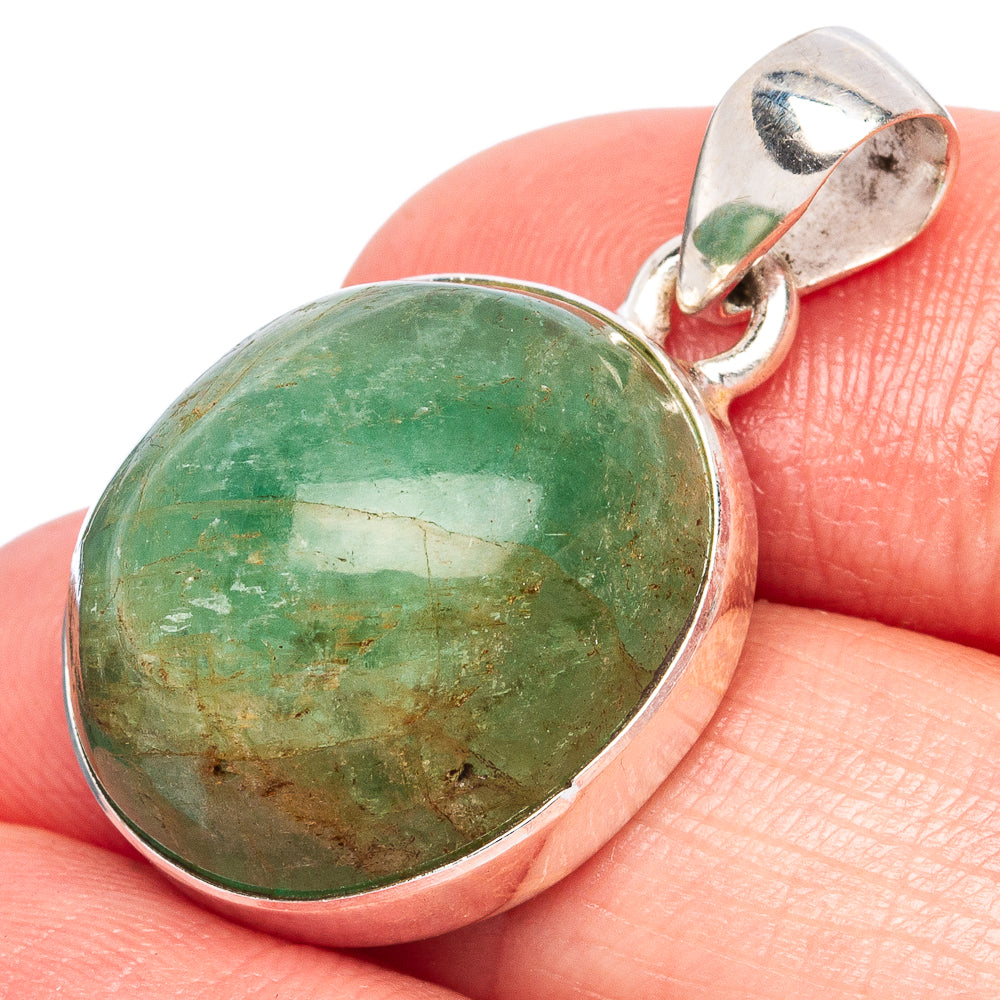 Natural Colombian Emerald Pendant 1 1/4" (925 Sterling Silver) P43369