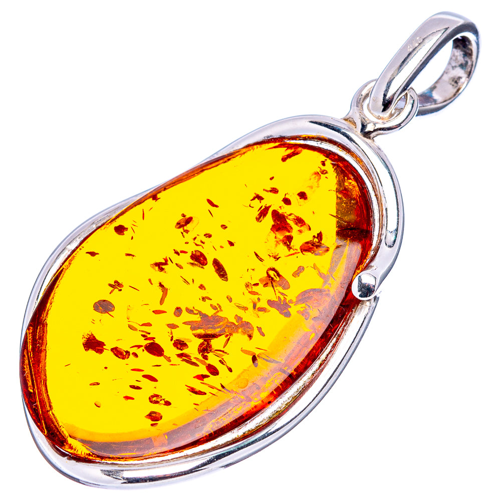 Baltic Amber Pendant 2" (.925 Sterling Silver)