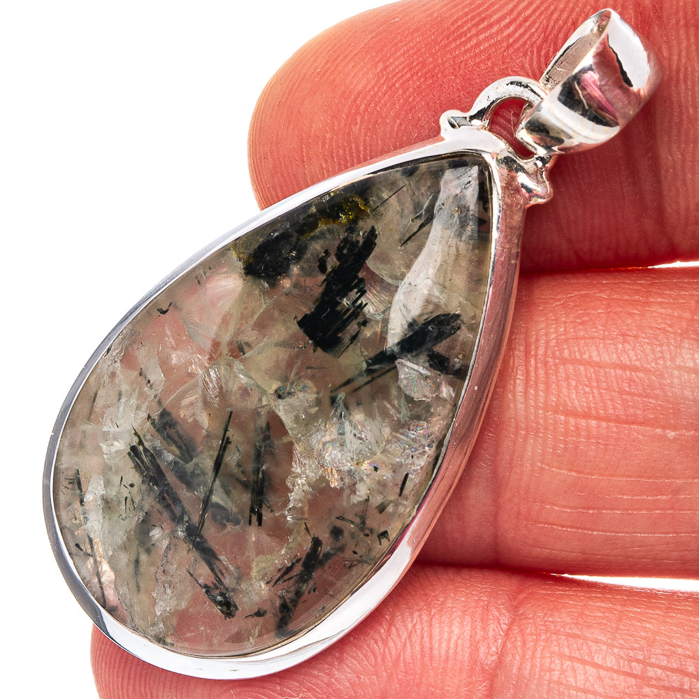 Prehnite Pendant 1 5/8" (.925 Sterling Silver)