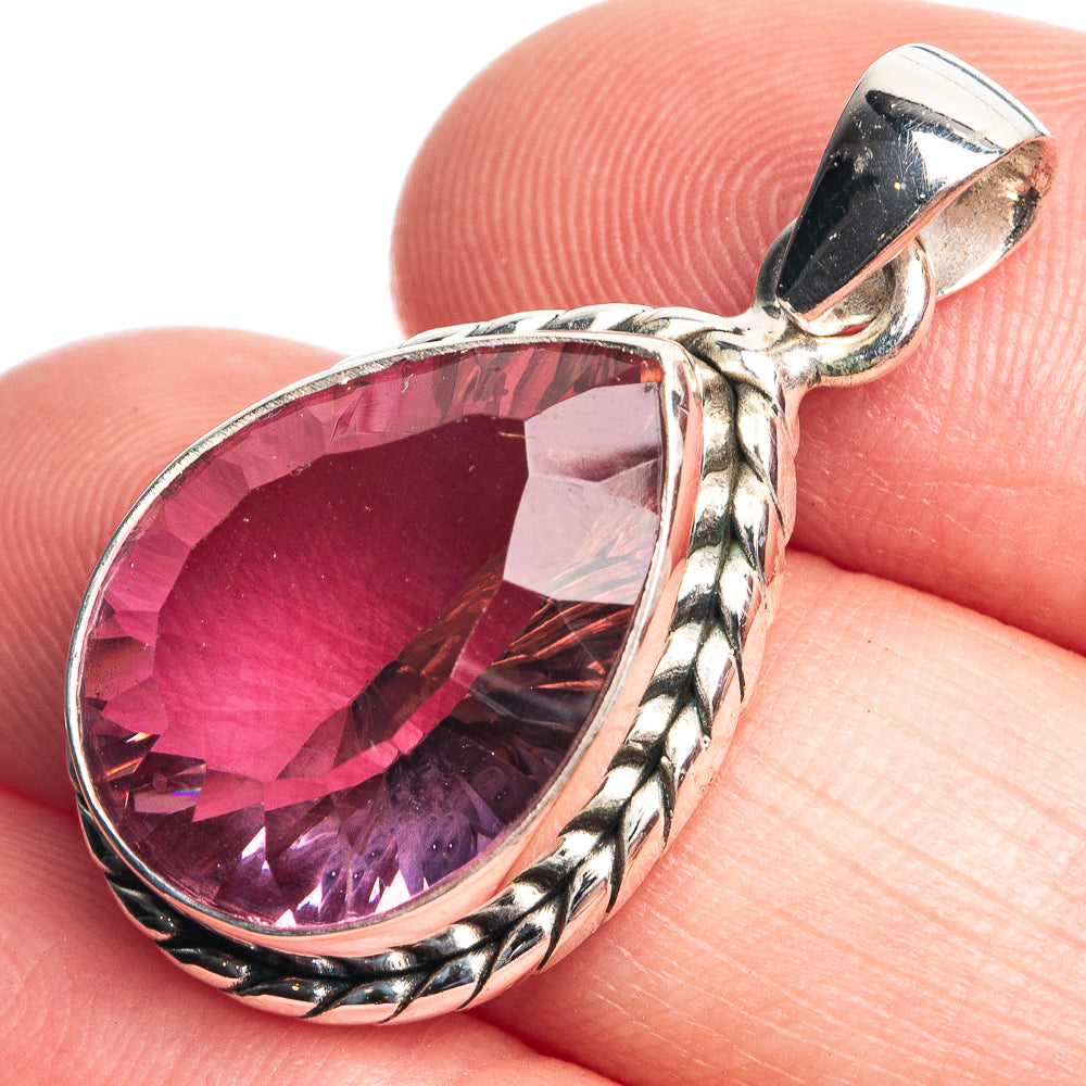 Faceted Color Change Alexandrite (Lab.) Pendant 1 1/4" (925 Sterling Silver) P39120