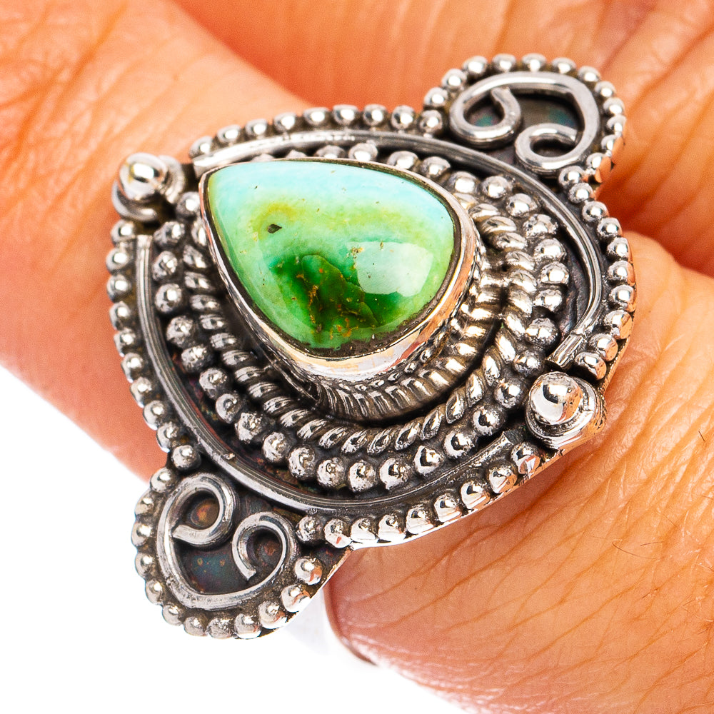 Rare Sonoran Gold Turquoise Ring Size 8 (925 Sterling Silver) R8601