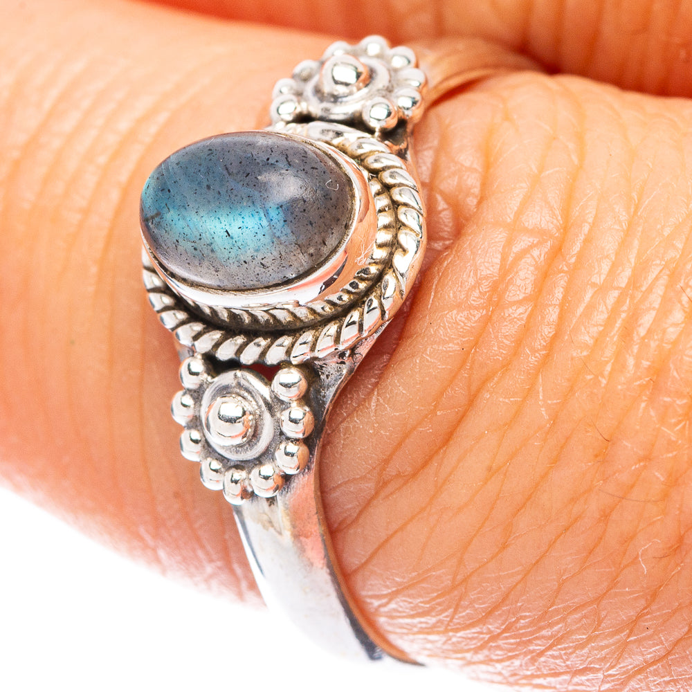Labradorite Dainty Ring Size 7.5 (925 Sterling Silver) R5989