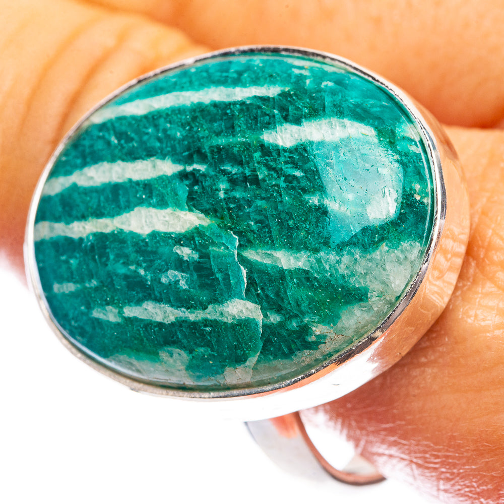 Large Amazonite Ring Size 13.5 (925 Sterling Silver) R142494