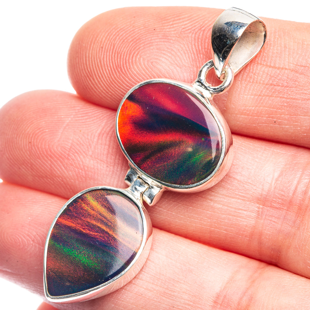 Aura Opal Pendant 1 3/4" (925 Sterling Silver) P39355