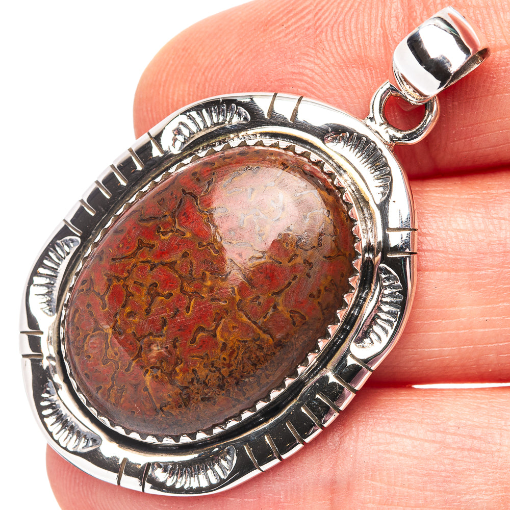 Premium Dinosaur Bone Pendant 1 3/4" (.925 Sterling Silver)