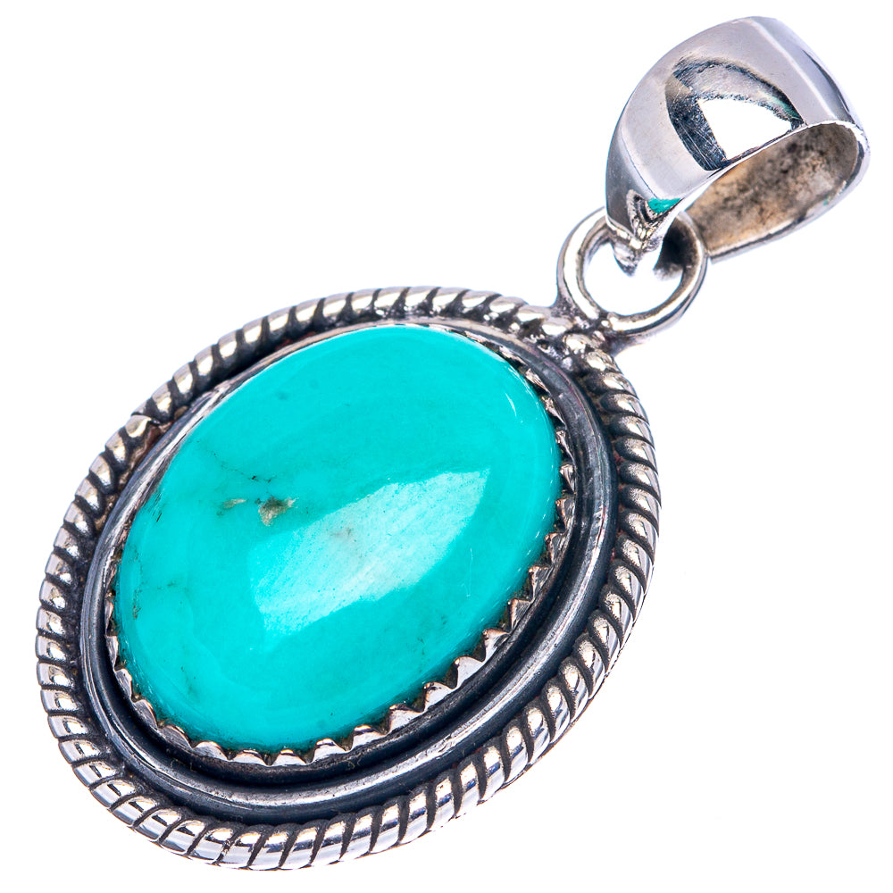Rare Kingman Turquoise Pendant 1 3/8" (.925 Sterling Silver)
