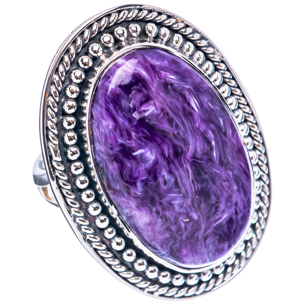 Signature Charoite Ring Size 7.75 (.925 Sterling Silver)