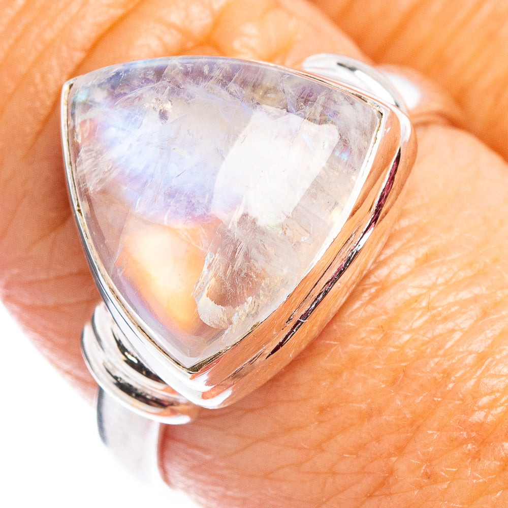 Rainbow Moonstone Ring Size 8.75 (.925 Sterling Silver)