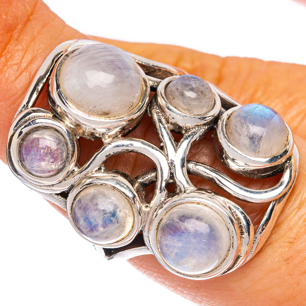 Rainbow Moonstone Ring Size 6.75 (925 Sterling Silver) R1329