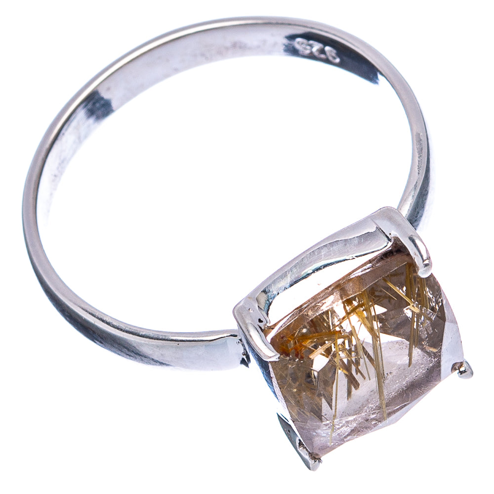 Rutilated Quartz Ring Size 8 (.925 Sterling Silver)