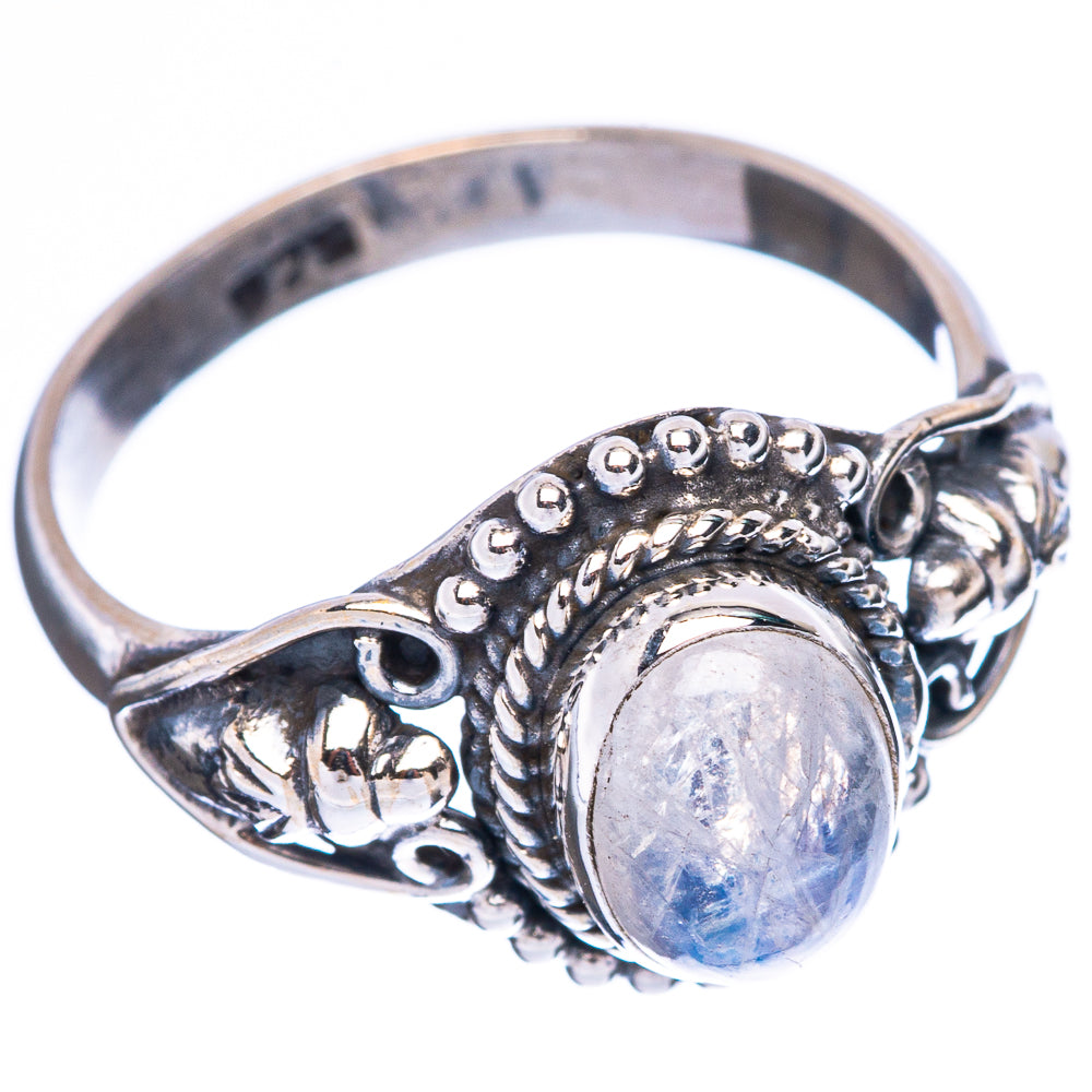 Rainbow Moonstone Dainty Ring Size 7 (925 Sterling Silver) R5114