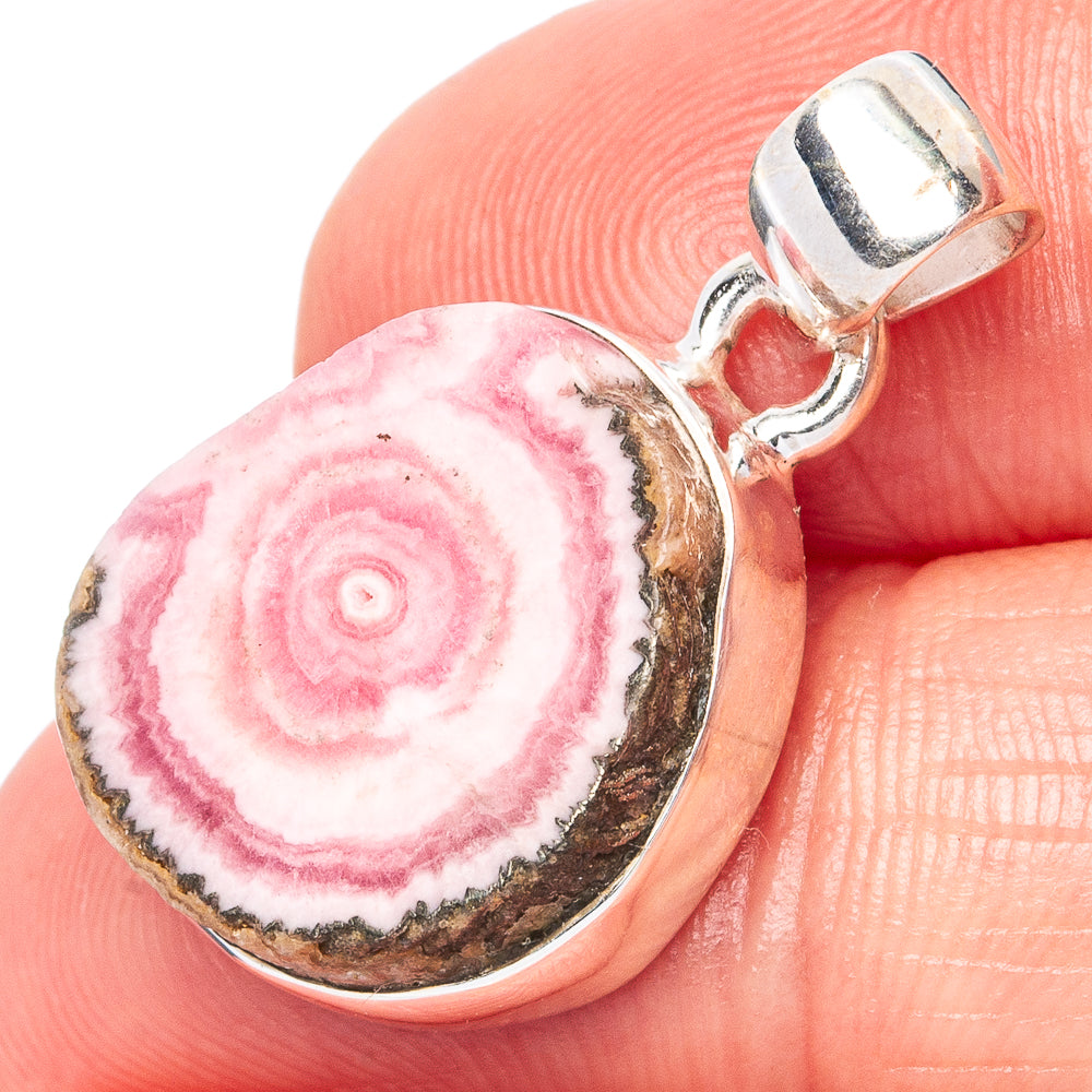 Rare Rhodochrosite Stalactite Pendant 1 1/8" (925 Sterling Silver) P42926