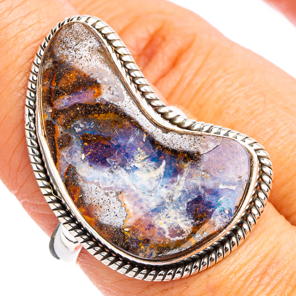 Rare Boulder Opal Ring Size 8 (.925 Sterling Silver)