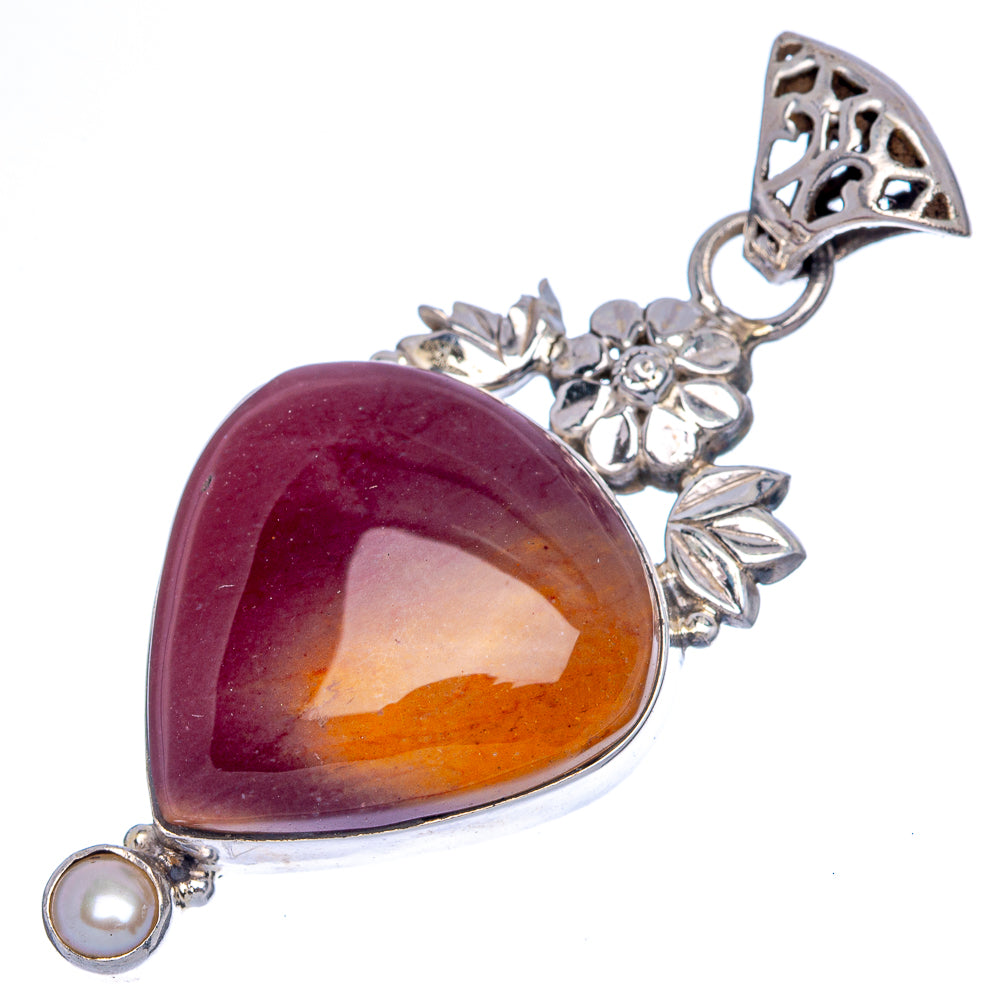 Mookaite, Cultured Pearl Pendant 2 1/8" (925 Sterling Silver) P40030