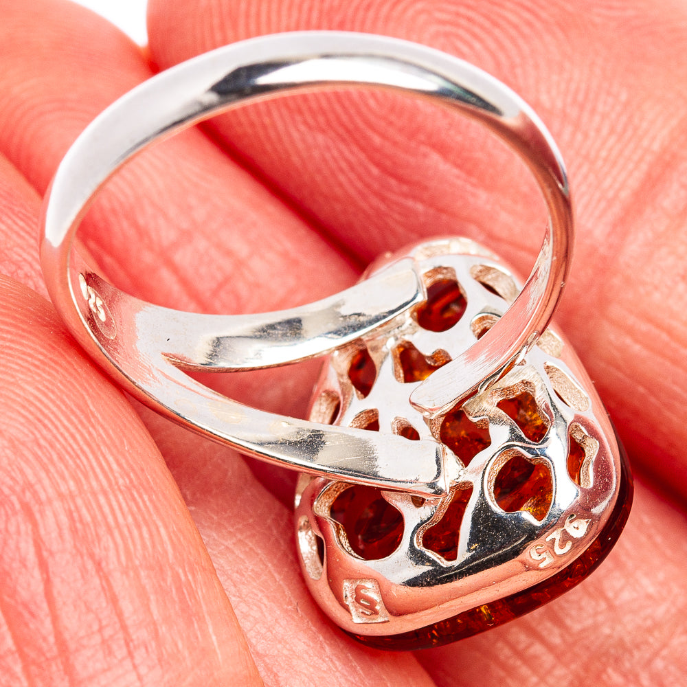 Baltic Amber Ring Size 7 Adjustable (.925 Sterling Silver)