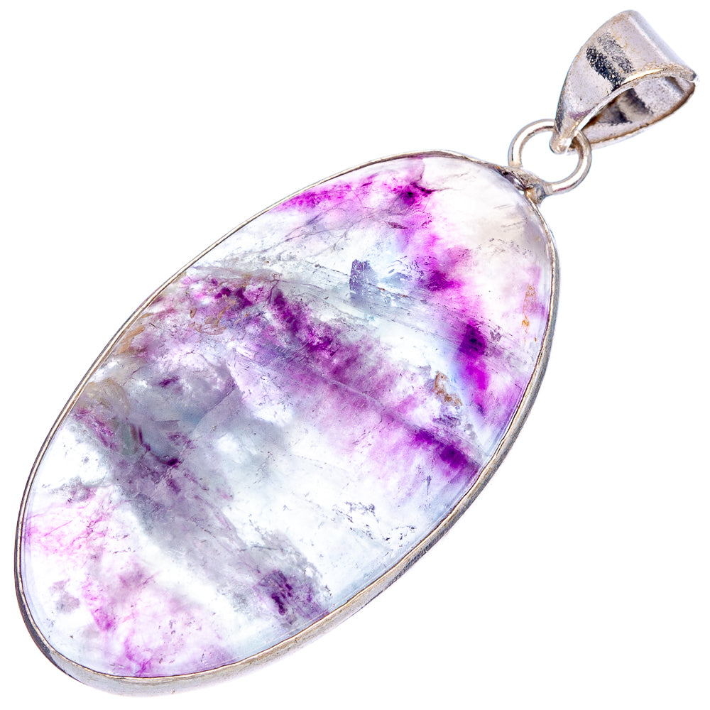 Fluorite Amethyst Pendant 2" (Silver Plated)