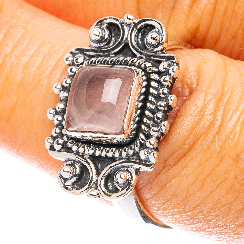 Rose Quartz Dainty Ring Size 7.75 (925 Sterling Silver) R5207