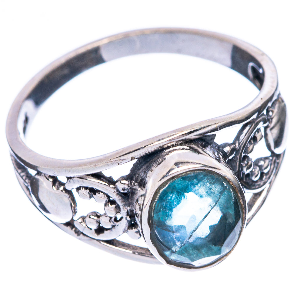 Blue Fluorite Dainty Ring Size 7.5 (925 Sterling Silver) R6021
