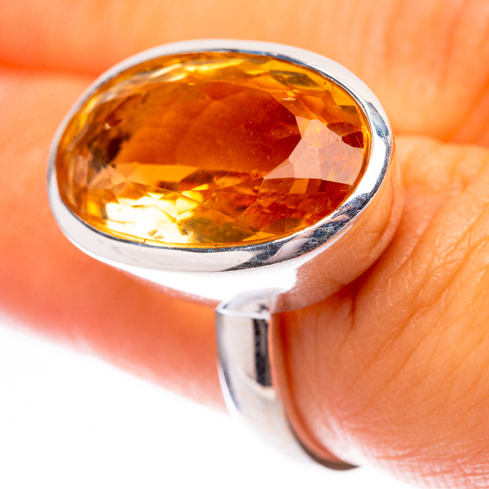 Faceted Citrine Ring Size 6.5 (925 Sterling Silver) R140583